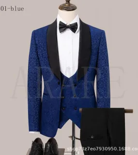 2022 Fashion New Leisure Boutique da uomo Business Wedding Host Performance Suit 3 pezzi Suit Set Blazer Giacca Pantaloni Gilet