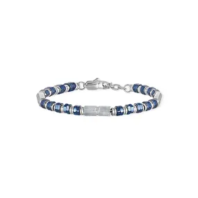 Bracciale 2Jewels Uomo BOLT 2.0 acciaio pvd blu e cristallo bianco 232097