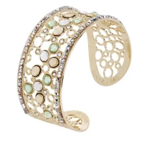 Bracciale BOCCADAMO Harem rigido a fascia con decoro di Swarovski crystal, chrysolite e gold XBR729D