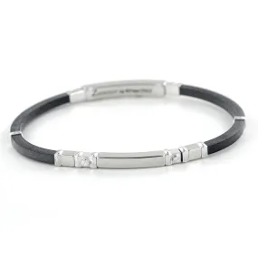 Bracciale Zancan da uomo in argento e caucciu' ESB029B-N