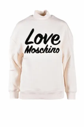 Felpa con cappuccio Love Moschino  Panna