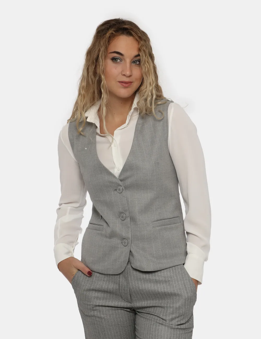 Gilet Vougue grigio perla