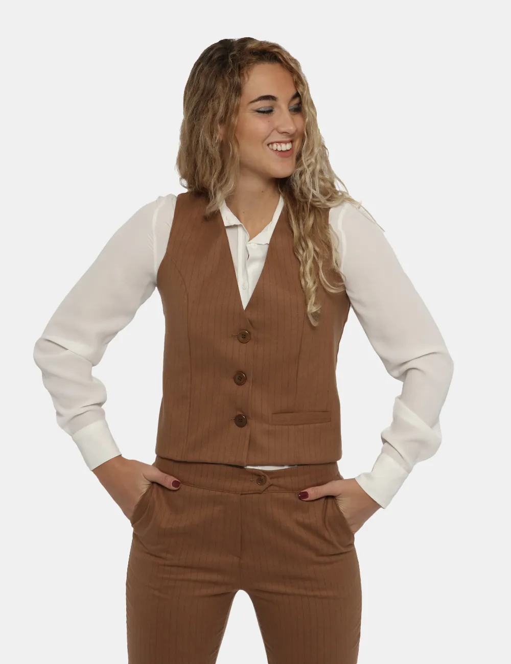 Gilet Vougue marrone cammello