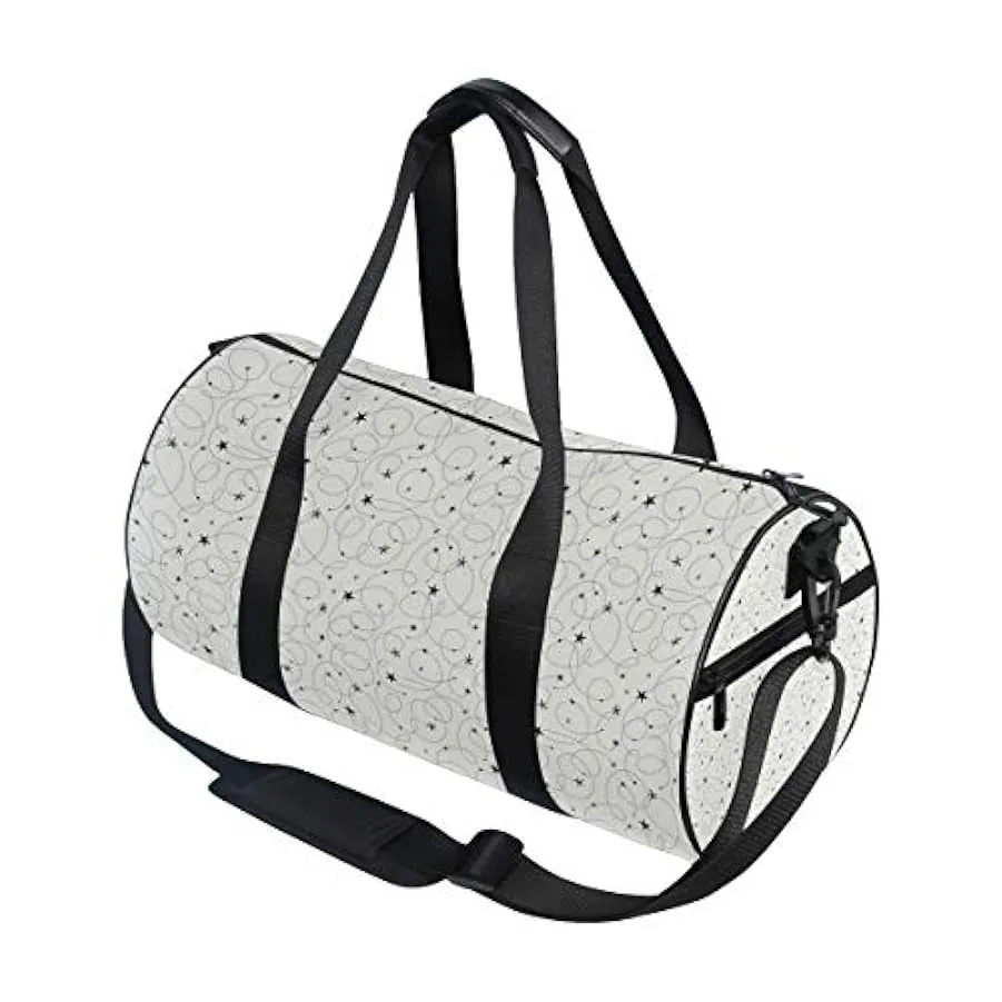 MALPLENA Pollo Tracce Linee E Stelle Tamburo Palestra Duffel Bag Donna Borsa Da Viaggio 226095537