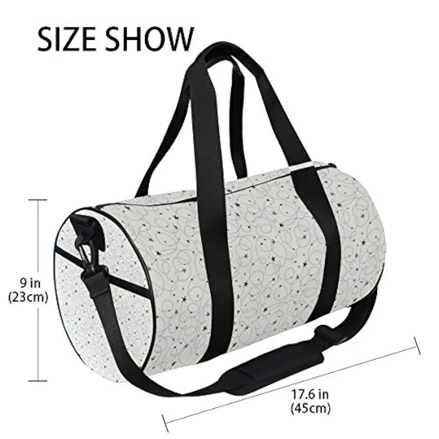 MALPLENA Pollo Tracce Linee E Stelle Tamburo Palestra Duffel Bag Donna Borsa Da Viaggio 226095537