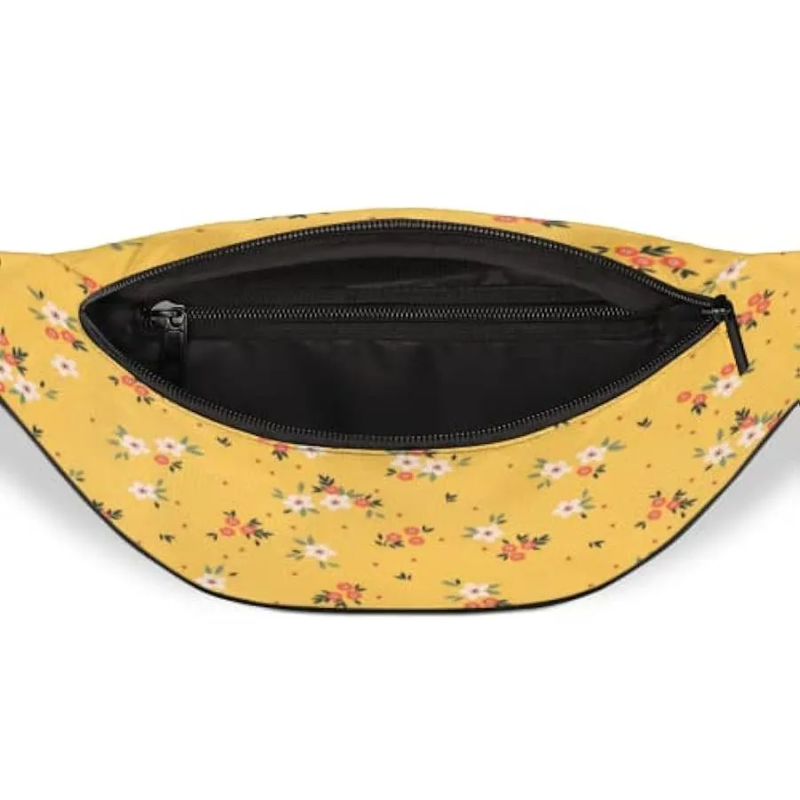 Marsupio floreale piccolo fiore per donne uomini, giallo Sport Marsupio Marsupio leggero, borsa da cintura regalo per corsa, via