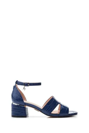 Moda in Pelle Blu - Nafiah - Sandali con tacco largo e fascia H