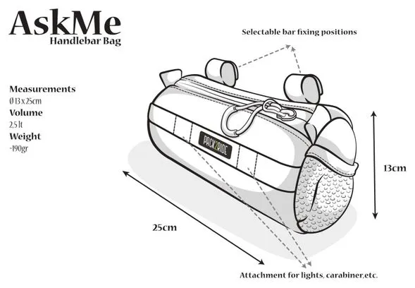 Pack2Ride Askme 2.5L Borsa da manubrio nera