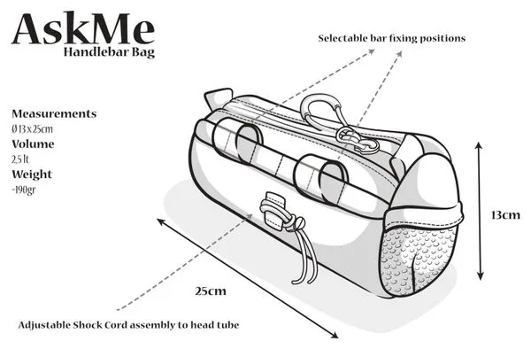 Pack2Ride Askme 2.5L Borsa da manubrio nera