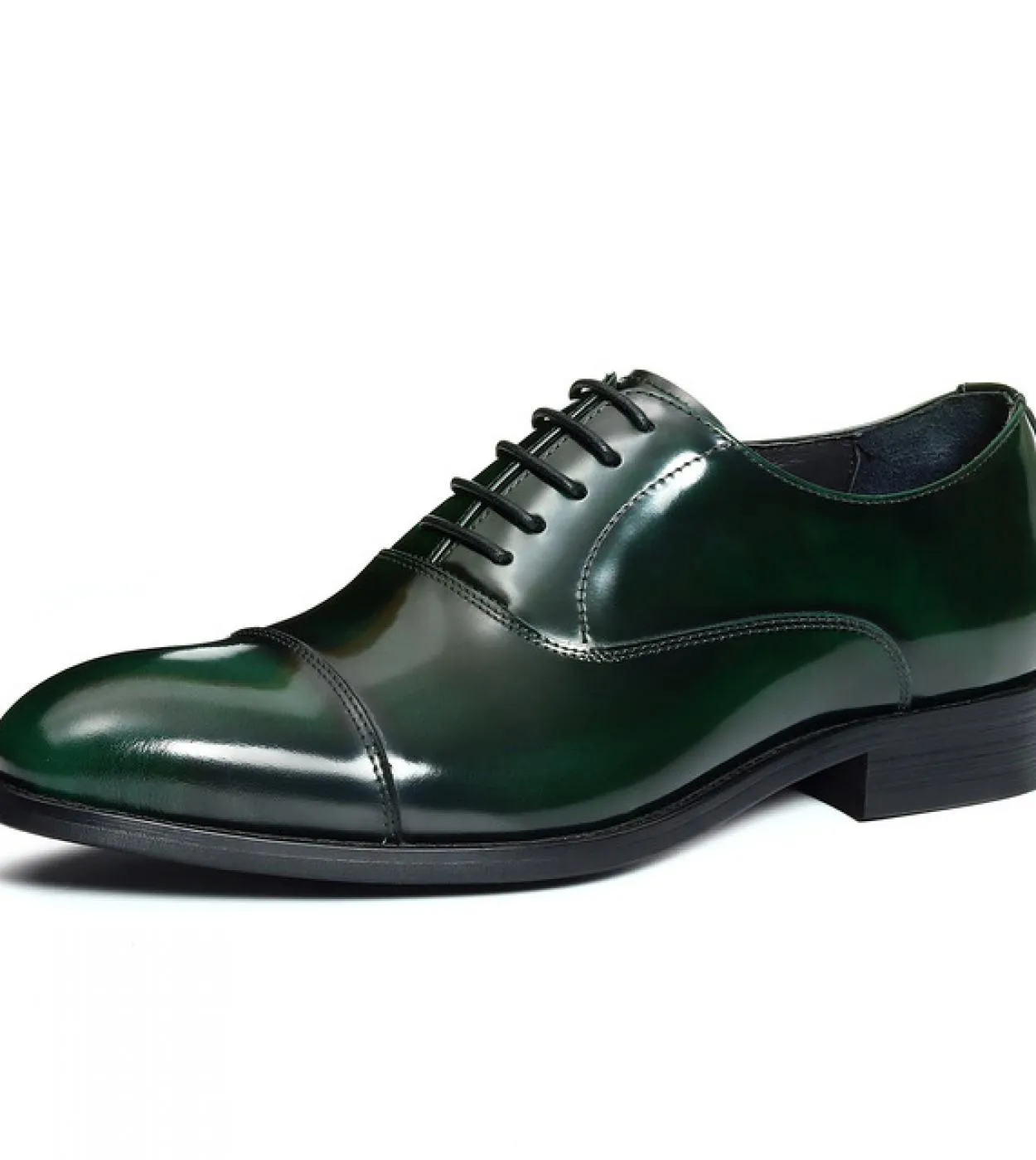 Scarpe eleganti da uomo in pelle verniciata vintage Designer di lusso in vera pelle 2023 Nuovo stile Green Black Wedding Work Pa