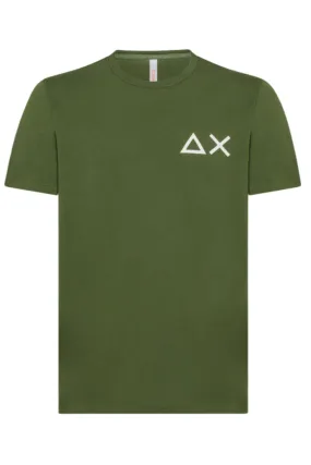 SUN 68 T-SHIRT BIG AX LOGO ON CHEST S/S VERDE SCURO T34105