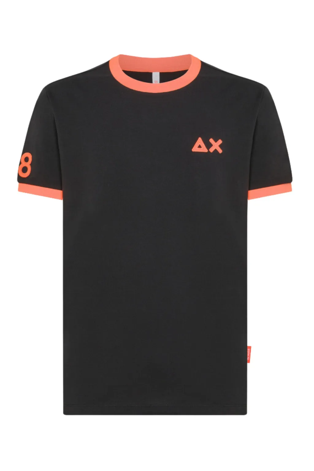 SUN 68 T-SHIRT PE  LOGO FLUO S/S NERO