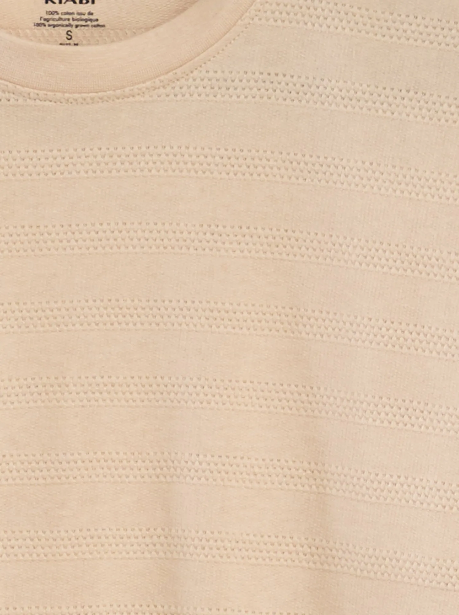 T-shirt in cotone testurizzato - BEIGE