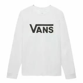 Vans T-Shirt Maniche Lunghe Logo Bambino Bianco Nero